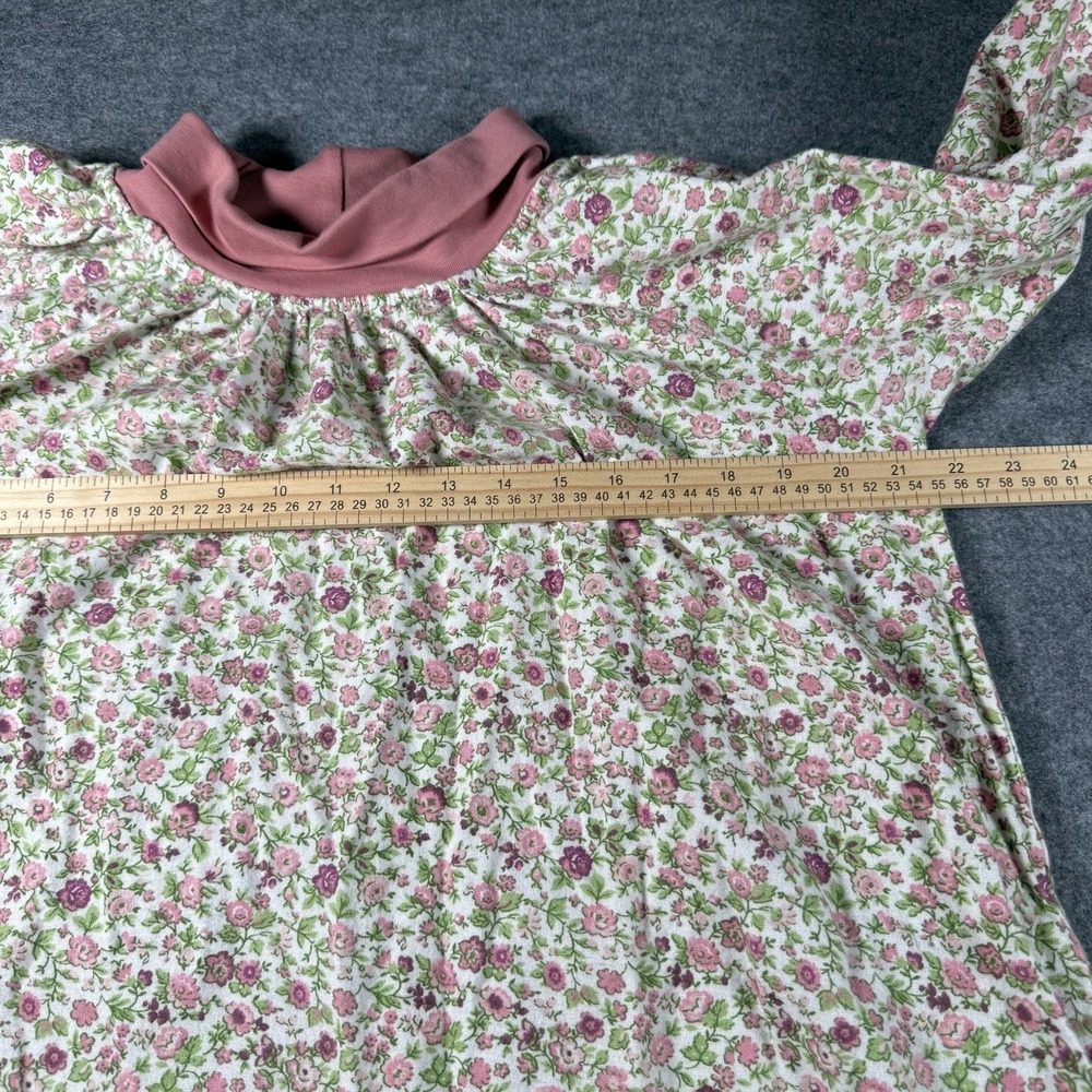 Vermont Country Store Nightgown‎ Sz M Pink Flannel Cotton Turtleneck Cottagecore - Picture 13 of 16